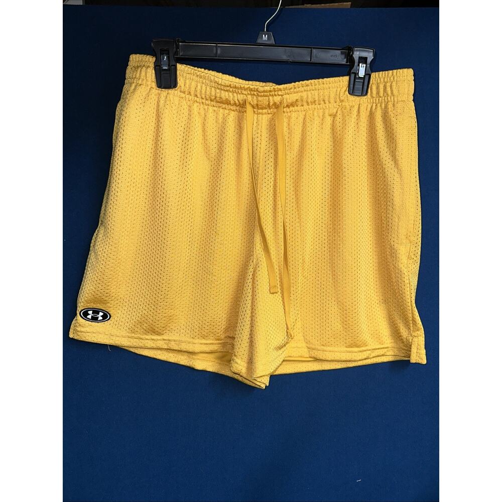 Under Armour, Liner Has Been Removed Icon Mesh Shorts Yellow Gold, Size: Large